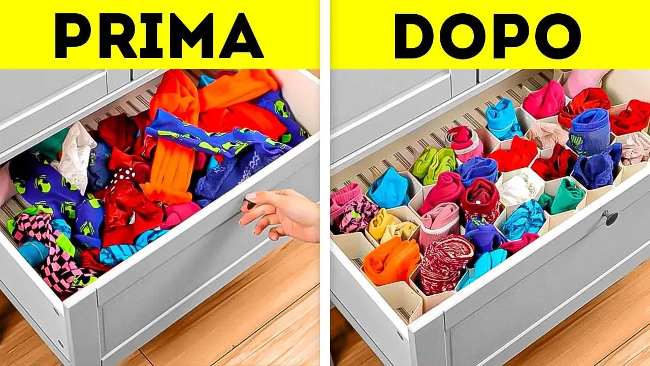 Come si fa a organizzare il cassetto della biancheria intima? Il metodo dei divisori